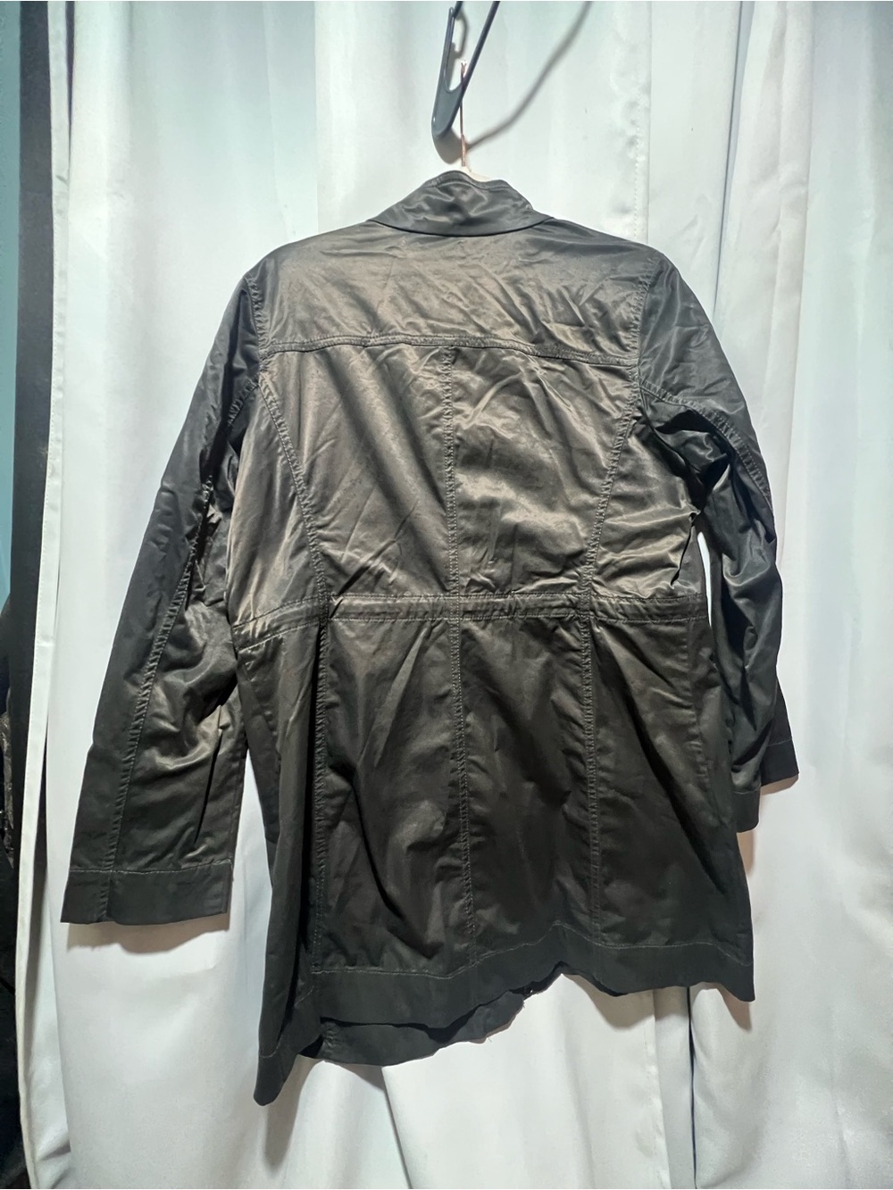 Eileen Fisher Petite Charcoal Drawstring Utility Anorak Zip Front PL - Picture 6 of 10